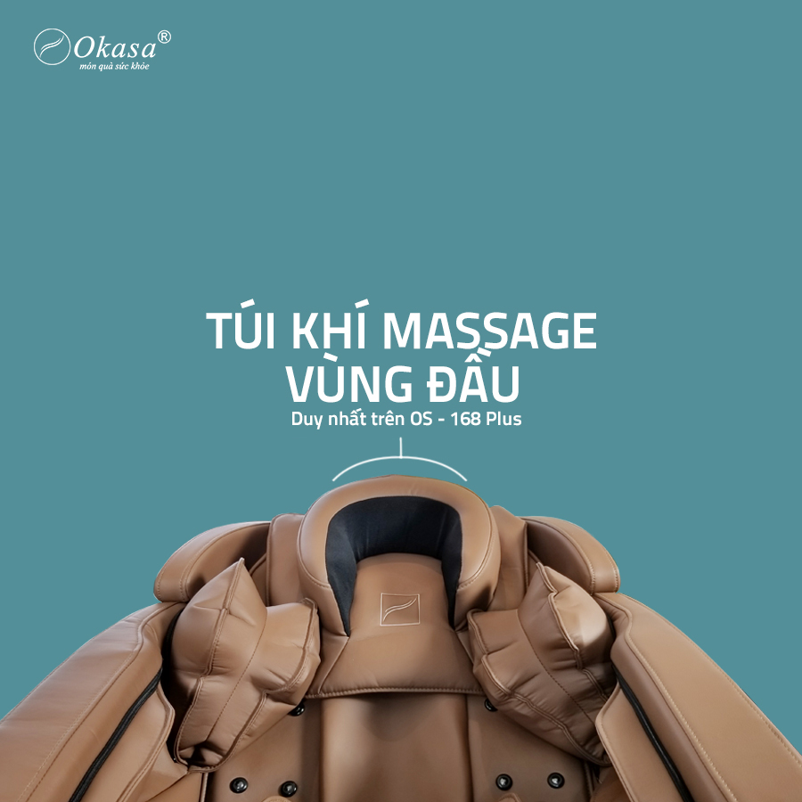 túi khí massage vùng đầu của ghế massage Okasa 168 Plus